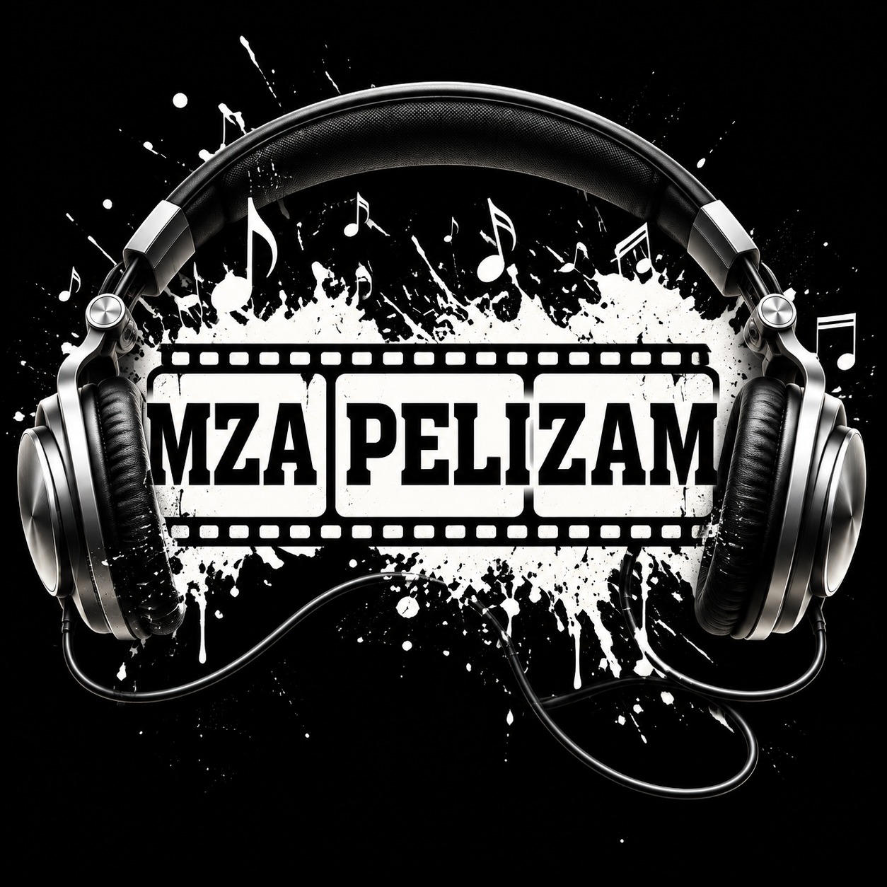 Logo de MZA PELIZAM con audífonos